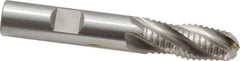 OSG - 1/2" Diam, Coarse Pitch, 1-1/4" LOC, 4 Flute Cobalt Roughing Ball End Mill - Uncoated, 3-1/4" OAL, 1/2" Shank Diam, Single End, Centercutting, 30° Helix - Eagle Tool & Supply