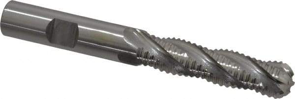 OSG - 1/2" Diam, Coarse Pitch, 2" LOC, 4 Flute Cobalt Roughing Ball End Mill - Uncoated, 4" OAL, 1/2" Shank Diam, Single End, Centercutting, 30° Helix - Eagle Tool & Supply