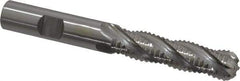OSG - 1/2" Diam, Coarse Pitch, 2" LOC, 4 Flute Cobalt Roughing Ball End Mill - Uncoated, 4" OAL, 1/2" Shank Diam, Single End, Centercutting, 30° Helix - Eagle Tool & Supply