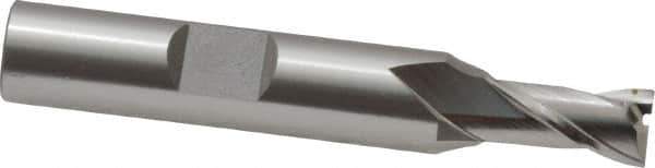 OSG - 9/32", 9/16" LOC, 3/8" Shank Diam, 2-5/16" OAL, 2 Flute, Cobalt Square End Mill - Single End, Uncoated, Spiral Flute, 30° Helix, Centercutting, Right Hand Cut, Right Hand Flute, Series 520 - Eagle Tool & Supply