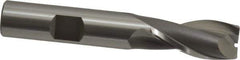 OSG - 17/32", 1-1/8" LOC, 1/2" Shank Diam, 3-1/8" OAL, 2 Flute, Cobalt Square End Mill - Single End, Uncoated, Spiral Flute, 30° Helix, Centercutting, Right Hand Cut, Right Hand Flute, Series 520 - Eagle Tool & Supply