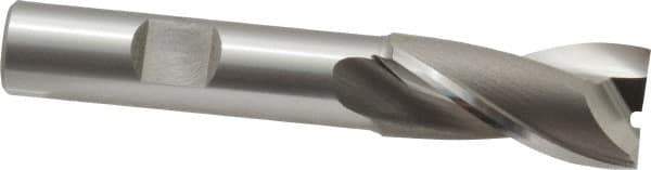 OSG - 21/32", 1-5/16" LOC, 1/2" Shank Diam, 3-5/16" OAL, 2 Flute, Cobalt Square End Mill - Single End, Uncoated, Spiral Flute, 30° Helix, Centercutting, Right Hand Cut, Right Hand Flute, Series 520 - Eagle Tool & Supply