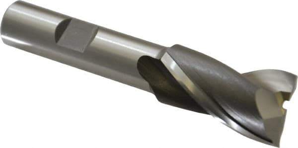 OSG - 3/4", 1-5/16" LOC, 1/2" Shank Diam, 3-5/16" OAL, 2 Flute, Cobalt Square End Mill - Single End, Uncoated, Spiral Flute, 30° Helix, Centercutting, Right Hand Cut, Right Hand Flute, Series 520 - Eagle Tool & Supply
