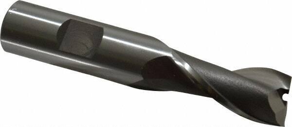 OSG - 5/8", 1-5/16" LOC, 5/8" Shank Diam, 3-7/16" OAL, 2 Flute, Cobalt Square End Mill - Single End, Uncoated, Spiral Flute, 30° Helix, Centercutting, Right Hand Cut, Right Hand Flute, Series 520 - Eagle Tool & Supply