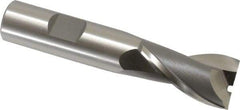 OSG - 3/4", 1-5/16" LOC, 5/8" Shank Diam, 3-7/16" OAL, 2 Flute, Cobalt Square End Mill - Single End, Uncoated, Spiral Flute, 30° Helix, Centercutting, Right Hand Cut, Right Hand Flute, Series 520 - Eagle Tool & Supply