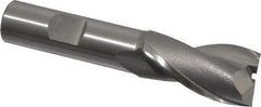 OSG - 13/16", 1-1/2" LOC, 5/8" Shank Diam, 3-5/8" OAL, 2 Flute, Cobalt Square End Mill - Single End, Uncoated, Spiral Flute, 30° Helix, Centercutting, Right Hand Cut, Right Hand Flute, Series 520 - Eagle Tool & Supply