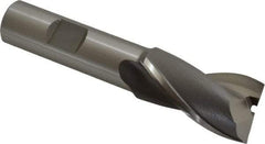 OSG - 27/32", 1-1/2" LOC, 5/8" Shank Diam, 3-5/8" OAL, 2 Flute, Cobalt Square End Mill - Single End, Uncoated, Spiral Flute, 30° Helix, Centercutting, Right Hand Cut, Right Hand Flute, Series 520 - Eagle Tool & Supply