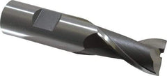 OSG - 3/4", 1-5/16" LOC, 3/4" Shank Diam, 3-9/16" OAL, 2 Flute, Cobalt Square End Mill - Single End, Uncoated, Spiral Flute, 30° Helix, Centercutting, Right Hand Cut, Right Hand Flute, Series 520 - Eagle Tool & Supply