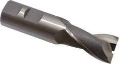 OSG - 7/8", 1-1/2" LOC, 7/8" Shank Diam, 3-3/4" OAL, 2 Flute, Cobalt Square End Mill - Single End, Uncoated, Spiral Flute, 30° Helix, Centercutting, Right Hand Cut, Right Hand Flute, Series 520 - Eagle Tool & Supply