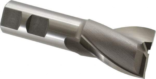 OSG - 1-1/4", 1-5/8" LOC, 7/8" Shank Diam, 3-7/8" OAL, 2 Flute, Cobalt Square End Mill - Single End, Uncoated, Spiral Flute, 30° Helix, Centercutting, Right Hand Cut, Right Hand Flute, Series 520 - Eagle Tool & Supply