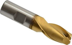 OSG - 3/4", 1-5/16" LOC, 3/4" Shank Diam, 3-9/16" OAL, 2 Flute, Cobalt Square End Mill - Single End, TiN Finish, Spiral Flute, 30° Helix, Centercutting, Right Hand Cut, Right Hand Flute, Series 520 - Eagle Tool & Supply