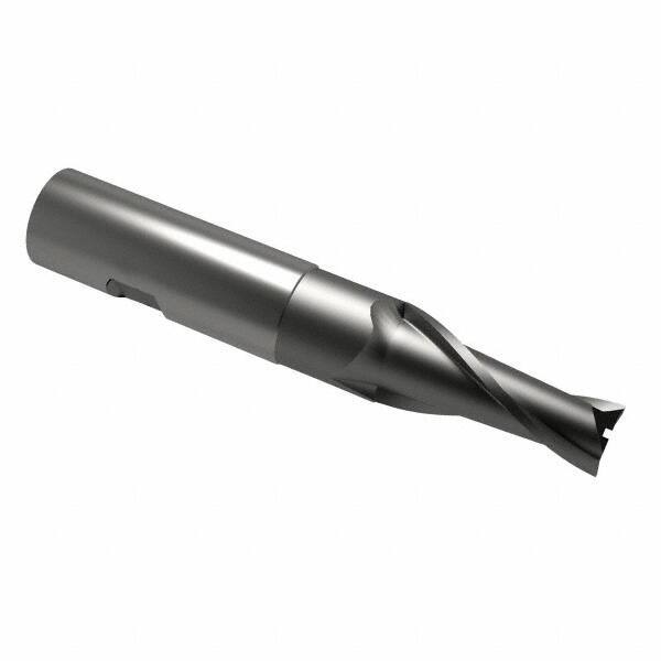 OSG - 5/8", 1-3/8" LOC, 5/8" Shank Diam, 4-5/8" OAL, 2 Flute, Cobalt Square End Mill - Single End, Uncoated, Spiral Flute, 30° Helix, Centercutting, Right Hand Cut, Right Hand Flute, Series 527 - Eagle Tool & Supply
