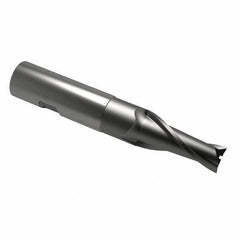 OSG - 5/8", 1-3/8" LOC, 5/8" Shank Diam, 4-5/8" OAL, 2 Flute, Cobalt Square End Mill - Single End, Uncoated, Spiral Flute, 30° Helix, Centercutting, Right Hand Cut, Right Hand Flute, Series 527 - Eagle Tool & Supply