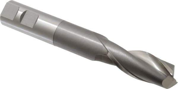 OSG - 7/8", 2" LOC, 7/8" Shank Diam, 6" OAL, 2 Flute, Cobalt Square End Mill - Single End, Uncoated, Spiral Flute, 30° Helix, Centercutting, Right Hand Cut, Right Hand Flute, Series 527 - Eagle Tool & Supply
