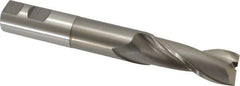 OSG - 1", 2-1/2" LOC, 1" Shank Diam, 7-1/4" OAL, 2 Flute, Cobalt Square End Mill - Single End, Uncoated, Spiral Flute, 30° Helix, Centercutting, Right Hand Cut, Right Hand Flute, Series 527 - Eagle Tool & Supply