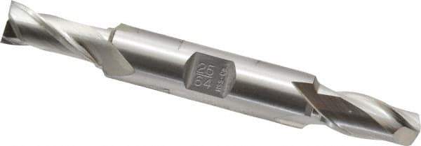 OSG - 25/64", 13/16" LOC, 1/2" Shank Diam, 3-3/4" OAL, 2 Flute, Cobalt Square End Mill - Double End, Uncoated, Spiral Flute, 30° Helix, Centercutting, Right Hand Cut, Right Hand Flute, Series 522 - Eagle Tool & Supply