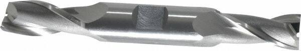 OSG - 9/16", 1-1/8" LOC, 5/8" Shank Diam, 4-1/2" OAL, 2 Flute, Cobalt Square End Mill - Double End, Uncoated, Spiral Flute, 30° Helix, Centercutting, Right Hand Cut, Right Hand Flute, Series 522 - Eagle Tool & Supply