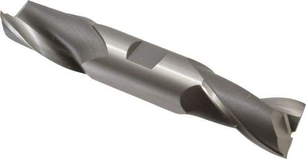 OSG - 1", 1-5/8" LOC, 1" Shank Diam, 5-7/8" OAL, 2 Flute, Cobalt Square End Mill - Double End, Uncoated, Spiral Flute, 30° Helix, Centercutting, Right Hand Cut, Right Hand Flute, Series 522 - Eagle Tool & Supply
