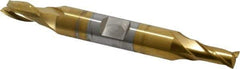 OSG - 1/4", 1/2" LOC, 3/8" Shank Diam, 3-1/8" OAL, 2 Flute, Cobalt Square End Mill - Double End, TiN Finish, Spiral Flute, 30° Helix, Centercutting, Right Hand Cut, Right Hand Flute, Series 522 - Eagle Tool & Supply