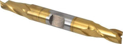 OSG - 5/16", 9/16" LOC, 3/8" Shank Diam, 3-1/8" OAL, 2 Flute, Cobalt Square End Mill - Double End, TiN Finish, Spiral Flute, 30° Helix, Centercutting, Right Hand Cut, Right Hand Flute, Series 522 - Eagle Tool & Supply