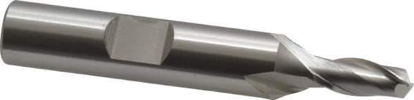 OSG - 5.5mm, 1/2" LOC, 3/8" Shank Diam, 2-5/16" OAL, 2 Flute, Cobalt Square End Mill - Single End, Uncoated, Spiral Flute, 30° Helix, Centercutting, Right Hand Cut, Right Hand Flute, Series 580 - Eagle Tool & Supply