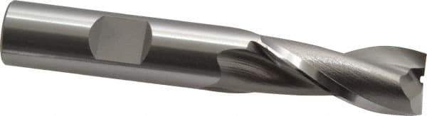 OSG - 13mm, 1-1/8" LOC, 1/2" Shank Diam, 3-1/8" OAL, 2 Flute, Cobalt Square End Mill - Single End, Uncoated, Spiral Flute, 30° Helix, Centercutting, Right Hand Cut, Right Hand Flute, Series 580 - Eagle Tool & Supply