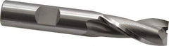 OSG - 13mm, 1-1/8" LOC, 1/2" Shank Diam, 3-1/8" OAL, 2 Flute, Cobalt Square End Mill - Single End, Uncoated, Spiral Flute, 30° Helix, Centercutting, Right Hand Cut, Right Hand Flute, Series 580 - Eagle Tool & Supply