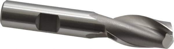 OSG - 15mm, 1-1/8" LOC, 1/2" Shank Diam, 3-1/8" OAL, 2 Flute, Cobalt Square End Mill - Single End, Uncoated, Spiral Flute, 30° Helix, Centercutting, Right Hand Cut, Right Hand Flute, Series 580 - Eagle Tool & Supply