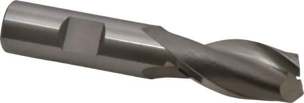 OSG - 1-5/16" LOC, 5/8" Shank Diam, 3-7/16" OAL, 2 Flute, Cobalt Square End Mill - Single End, Uncoated, Spiral Flute, 30° Helix, Centercutting, Right Hand Cut, Right Hand Flute, Series 580 - Eagle Tool & Supply