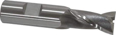 OSG - 19mm, 1-5/16" LOC, 3/4" Shank Diam, 3-9/16" OAL, 2 Flute, Cobalt Square End Mill - Single End, Uncoated, Spiral Flute, 30° Helix, Centercutting, Right Hand Cut, Right Hand Flute, Series 580 - Eagle Tool & Supply