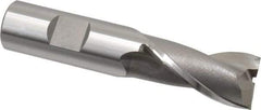 OSG - 20mm, 1-1/2" LOC, 3/4" Shank Diam, 3-3/4" OAL, 2 Flute, Cobalt Square End Mill - Single End, Uncoated, Spiral Flute, 30° Helix, Centercutting, Right Hand Cut, Right Hand Flute, Series 580 - Eagle Tool & Supply