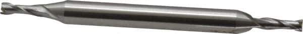 OSG - 2.5mm, 9/32" LOC, 3/16" Shank Diam, 2-1/4" OAL, 2 Flute, Cobalt Square End Mill - Double End, Uncoated, Spiral Flute, 30° Helix, Centercutting, Right Hand Cut, Right Hand Flute, Series 582 - Eagle Tool & Supply