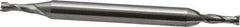 OSG - 2.5mm, 9/32" LOC, 3/16" Shank Diam, 2-1/4" OAL, 2 Flute, Cobalt Square End Mill - Double End, Uncoated, Spiral Flute, 30° Helix, Centercutting, Right Hand Cut, Right Hand Flute, Series 582 - Eagle Tool & Supply