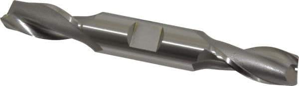 OSG - 14mm, 1-1/8" LOC, 5/8" Shank Diam, 4-1/2" OAL, 2 Flute, Cobalt Square End Mill - Double End, Uncoated, Spiral Flute, 30° Helix, Centercutting, Right Hand Cut, Right Hand Flute, Series 582 - Eagle Tool & Supply