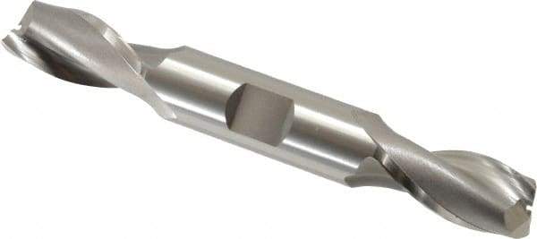 OSG - 15mm, 1-1/8" LOC, 5/8" Shank Diam, 4-1/2" OAL, 2 Flute, Cobalt Square End Mill - Double End, Uncoated, Spiral Flute, 30° Helix, Centercutting, Right Hand Cut, Right Hand Flute, Series 582 - Eagle Tool & Supply