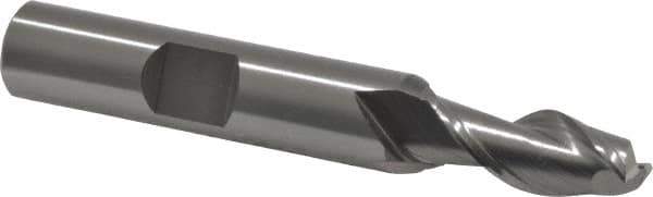OSG - 5/16", 3/4" LOC, 3/8" Shank Diam, 2-1/2" OAL, 2 Flute, Cobalt Square End Mill - Single End, Uncoated, Spiral Flute, 45° Helix, Centercutting, Right Hand Cut, Right Hand Flute, Series 530 - Eagle Tool & Supply