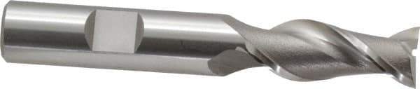 OSG - 1/2", 1-1/4" LOC, 1/2" Shank Diam, 3-1/4" OAL, 2 Flute, Cobalt Square End Mill - Single End, Uncoated, Spiral Flute, 45° Helix, Centercutting, Right Hand Cut, Right Hand Flute, Series 530 - Eagle Tool & Supply