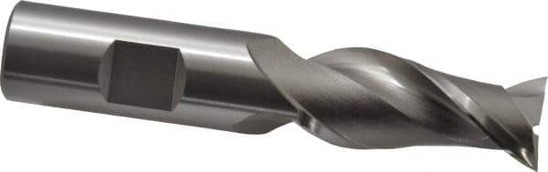 OSG - 3/4", 1-5/8" LOC, 3/4" Shank Diam, 3-7/8" OAL, 2 Flute, Cobalt Square End Mill - Single End, Uncoated, Spiral Flute, 45° Helix, Centercutting, Right Hand Cut, Right Hand Flute, Series 530 - Eagle Tool & Supply