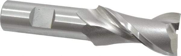 OSG - 1", 1-7/8" LOC, 3/4" Shank Diam, 4-1/8" OAL, 2 Flute, Cobalt Square End Mill - Single End, Uncoated, Spiral Flute, 45° Helix, Centercutting, Right Hand Cut, Right Hand Flute, Series 530 - Eagle Tool & Supply