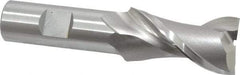 OSG - 1", 1-7/8" LOC, 3/4" Shank Diam, 4-1/8" OAL, 2 Flute, Cobalt Square End Mill - Single End, Uncoated, Spiral Flute, 45° Helix, Centercutting, Right Hand Cut, Right Hand Flute, Series 530 - Eagle Tool & Supply