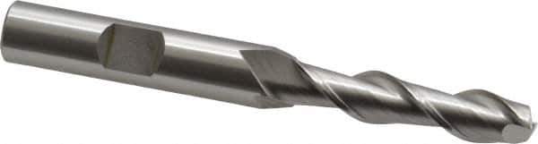 OSG - 5/16", 1-3/8" LOC, 3/8" Shank Diam, 3-1/8" OAL, 2 Flute, Cobalt Square End Mill - Single End, Uncoated, Spiral Flute, 45° Helix, Centercutting, Right Hand Cut, Right Hand Flute, Series 535 - Eagle Tool & Supply
