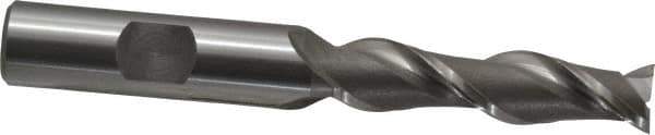 OSG - 7/16", 1-3/4" LOC, 1/2" Shank Diam, 3-3/4" OAL, 2 Flute, Cobalt Square End Mill - Single End, Uncoated, Spiral Flute, 45° Helix, Centercutting, Right Hand Cut, Right Hand Flute, Series 535 - Eagle Tool & Supply