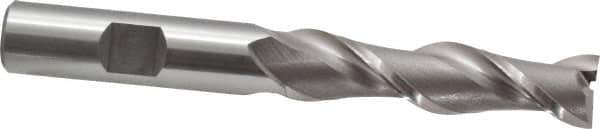 OSG - 1/2", 2" LOC, 1/2" Shank Diam, 4" OAL, 2 Flute, Cobalt Square End Mill - Single End, Uncoated, Spiral Flute, 45° Helix, Centercutting, Right Hand Cut, Right Hand Flute, Series 535 - Eagle Tool & Supply