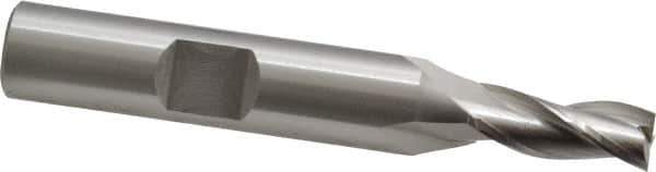 OSG - 1/4", 5/8" LOC, 3/8" Shank Diam, 2-7/16" OAL, 3 Flute, Cobalt Square End Mill - Single End, Uncoated, Spiral Flute, 30° Helix, Centercutting, Right Hand Cut, Right Hand Flute, Series 531 - Eagle Tool & Supply