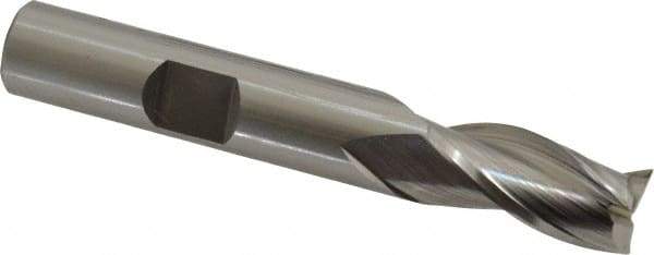 OSG - 3/8", 3/4" LOC, 3/8" Shank Diam, 2-1/2" OAL, 3 Flute, Cobalt Square End Mill - Single End, Uncoated, Spiral Flute, 30° Helix, Centercutting, Right Hand Cut, Right Hand Flute, Series 531 - Eagle Tool & Supply