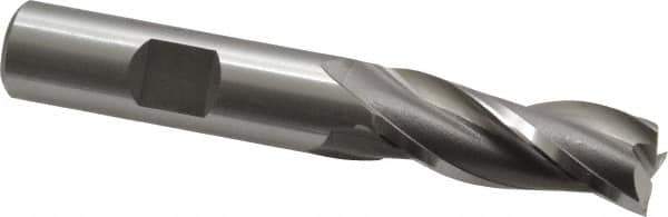 OSG - 1/2", 1-1/4" LOC, 1/2" Shank Diam, 3-1/4" OAL, 3 Flute, Cobalt Square End Mill - Single End, Uncoated, Spiral Flute, 30° Helix, Centercutting, Right Hand Cut, Right Hand Flute, Series 531 - Eagle Tool & Supply