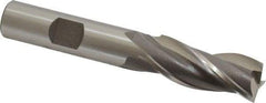 OSG - 9/16", 1-3/8" LOC, 1/2" Shank Diam, 3-3/8" OAL, 3 Flute, Cobalt Square End Mill - Single End, Uncoated, Spiral Flute, 30° Helix, Centercutting, Right Hand Cut, Right Hand Flute, Series 531 - Eagle Tool & Supply
