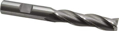 OSG - 1/2", 2" LOC, 1/2" Shank Diam, 4" OAL, 3 Flute, Cobalt Square End Mill - Single End, Uncoated, Spiral Flute, 30° Helix, Centercutting, Right Hand Cut, Right Hand Flute, Series 536 - Eagle Tool & Supply
