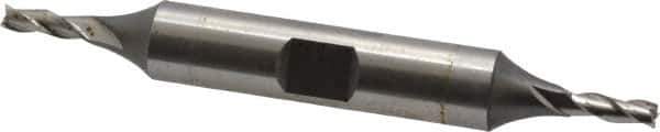 OSG - 1/8", 3/8" LOC, 3/8" Shank Diam, 3-1/16" OAL, 3 Flute, Cobalt Square End Mill - Double End, Uncoated, Spiral Flute, 30° Helix, Centercutting, Right Hand Cut, Right Hand Flute, Series 532 - Eagle Tool & Supply