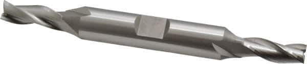 OSG - 1/4", 5/8" LOC, 3/8" Shank Diam, 3-3/8" OAL, 3 Flute, Cobalt Square End Mill - Double End, Uncoated, Spiral Flute, 30° Helix, Centercutting, Right Hand Cut, Right Hand Flute, Series 532 - Eagle Tool & Supply